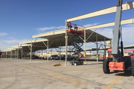 Luke-flight-canopy-building---agate-steel---beam-lifting